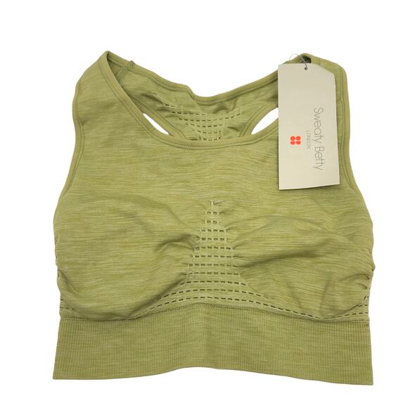 NEW Sweaty Betty Stamina Workout Bra Sports Bra Fern Green Marl Womens XS - Picture 3 of 7